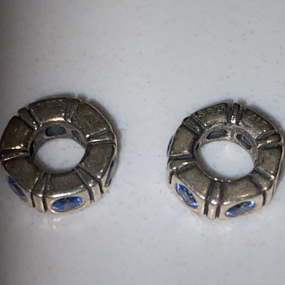 Pandora charm Trinity spacers blue - SET OF 2 - Picture 2 of 3